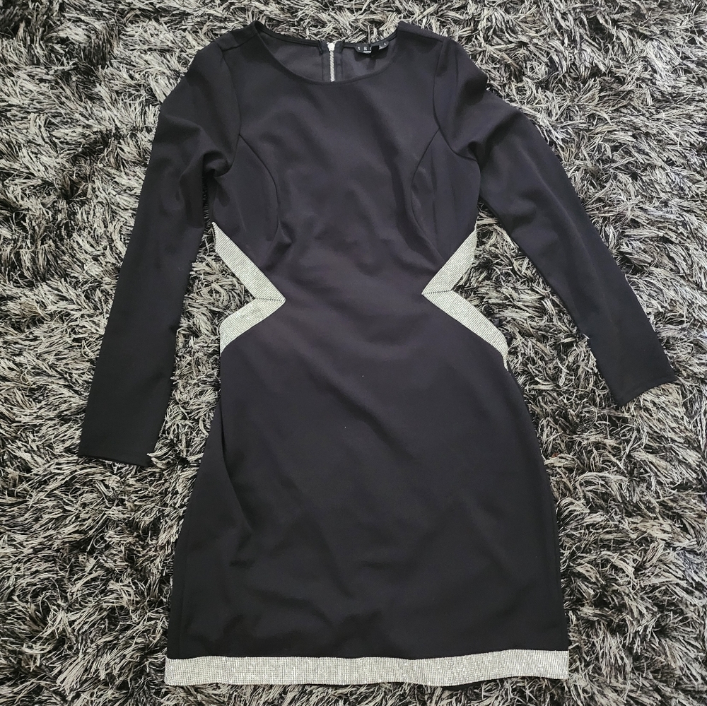 Black Dress With Crystals Around the bottom and Sides
